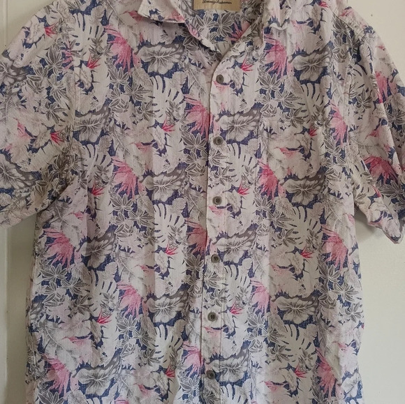 TOMMY BAHAMA Hawaiian Shirt Men's L Multicolor Floral Cotton - Picture 3 of 8